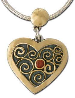 Hand made heart made with fair trade gold by Reflective Jewelry