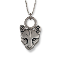  Mountain Lion Medium Pendant in Sterling Silver