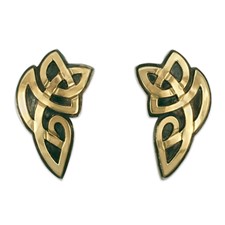 Aegis Earrings in 14K Yellow Gold Design w Sterling Silver Base