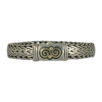Aiki Bracelet  in 14K Yellow Gold Design w Sterling Silver Base