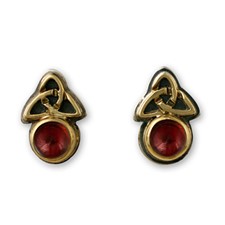 Aria Round Earrings in Garnet