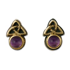 Aria Round Earrings in Amethyst