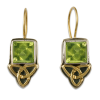 Aria Square Earrings in Peridot