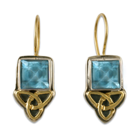 Aria Square Earrings in Swiss Blue Topaz