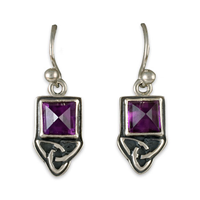 Aria Square Earrings in Amethyst