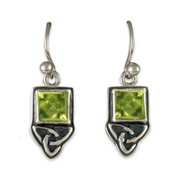 Aria Square Earrings in Peridot