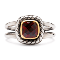Athena Ring with Gem in Two Tone