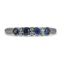 Azure Ring with Sapphires and Diamonds in 14K White Gold
