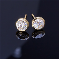 Bezel Stud Earrings 5mm in 14K Yellow Gold
