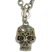 Bjorn Skull Necklace in Two Tone