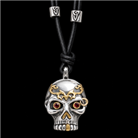 Bjorn Skull Pendant in Two Tone