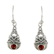 Blue Moon Earrings in Garnet