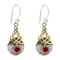 Blue Moon Two Tone Earrings in Garnet