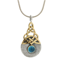 Blue Moon Two Tone Pendant in Swiss Blue Topaz