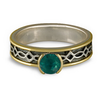 Bordered Felicity Engagement Ring in Emerald