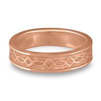 Bordered Felicity Wedding Ring in 14K Rose Gold