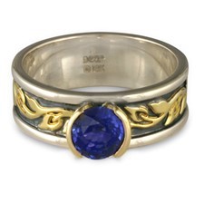 Bordered Flores Engagement Ring in Sapphire