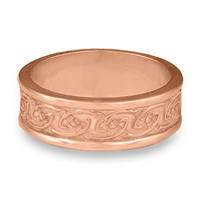 Bordered Petra Wedding Ring in 14K Rose Gold