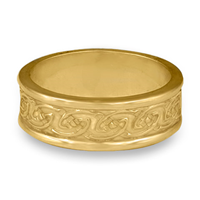 Bordered Petra Wedding Ring in 14K Yellow Gold