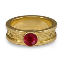 Bordered Rope Engagement Ring in Ruby