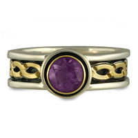 Bordered Rope Engagement Ring in Amethyst