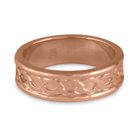 Bordered Rope Wedding Ring in 14K Rose Gold