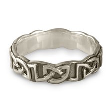 Borderless Heart Wedding Ring in Sterling Silver