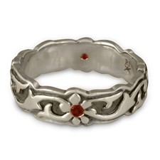 Borderless Persephone Wedding Ring with Gems in Sterling Silver