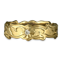 Borderless Persephone Wedding Ring with Gems in 14K Yellow Gold