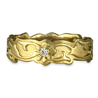 Borderless Persephone Wedding Ring with Gems in 18K Yellow Gold