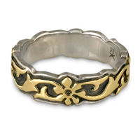 Borderless Persephone Wedding Ring in 18K Yellow Gold Design w Sterling Silver Base