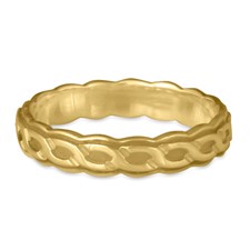 Borderless Rope Wedding Ring Edge in 14K Yellow Gold