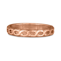 Borderless Rope Wedding Ring Straight in 14K Rose Gold