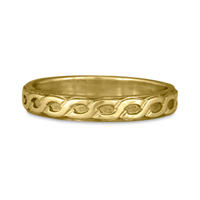 Borderless Rope Wedding Ring Straight in 18K Yellow Gold