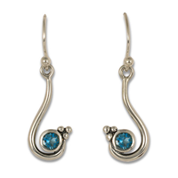 Celada Earrings with Gem in Swiss Blue Topaz