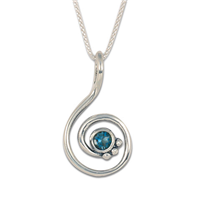 Celada Pendant with Gem in Swiss Blue Topaz