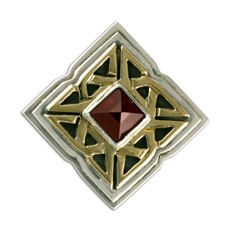 Celtic Corners Button Cover in Two Tone