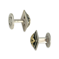 Celtic Star Tuxedo Studs in 14K Yellow Gold Design w Sterling Silver Base