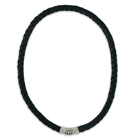 Chacon Leather Necklace in Sterling Silver