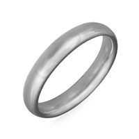 Classic Domed Comfort Fit Wedding Ring 4mm in Platinum