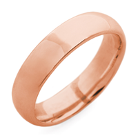 Classic Domed Comfort Fit Wedding Ring 5mm in 14K Rose Gold