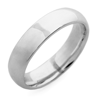 Classic Domed Comfort Fit Wedding Ring 5mm in Platinum