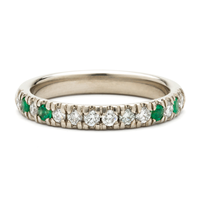 Classic Half Eternity Band with Emeralds in 14K White Gold