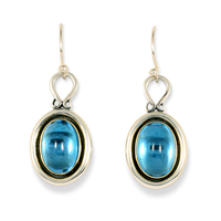 Classico Earrings with Gem in Swiss Blue Topaz