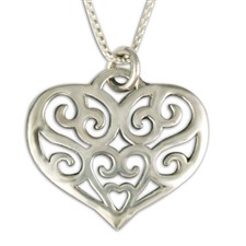 Collette s Heart Pendant  in Sterling Silver