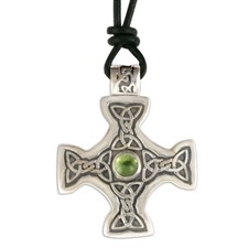 Columba s Cross on Cord in Peridot