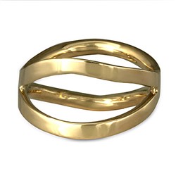 Criss Cross Orbit Ring in 18K Yellow Gold