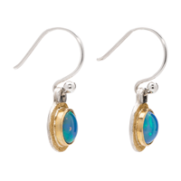 Dione Earrings in 14K Yellow Gold Design w Sterling Silver Base