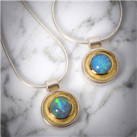 Dione Pendant Large with Opal in Opal