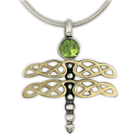 Dragonfly Pendant in Peridot